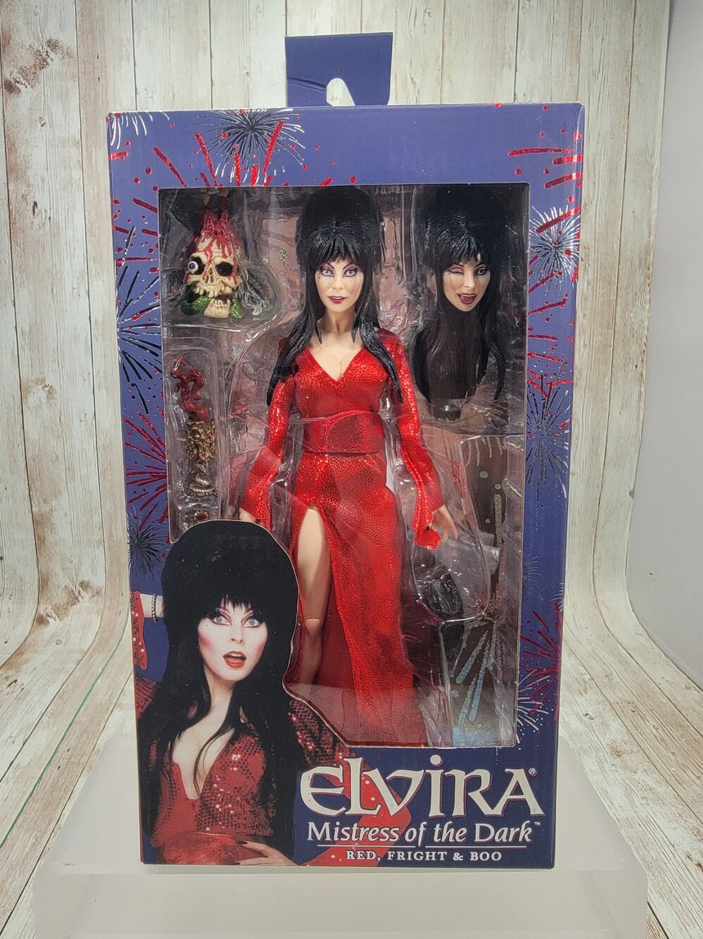 NECA Elvira Mistress of the Dark Red Fright & Boo 8" Clothed Figure New